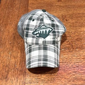 Forest Green/Egg Shell plaid Minnesota Wild Trucker Cap